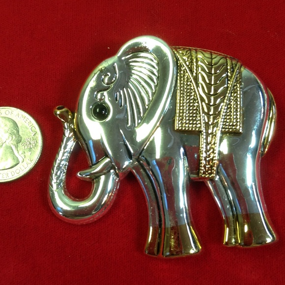 ALABAMA FANS Elephant Pin/Pendant   Silver/Gold tN - Picture 5 of 8